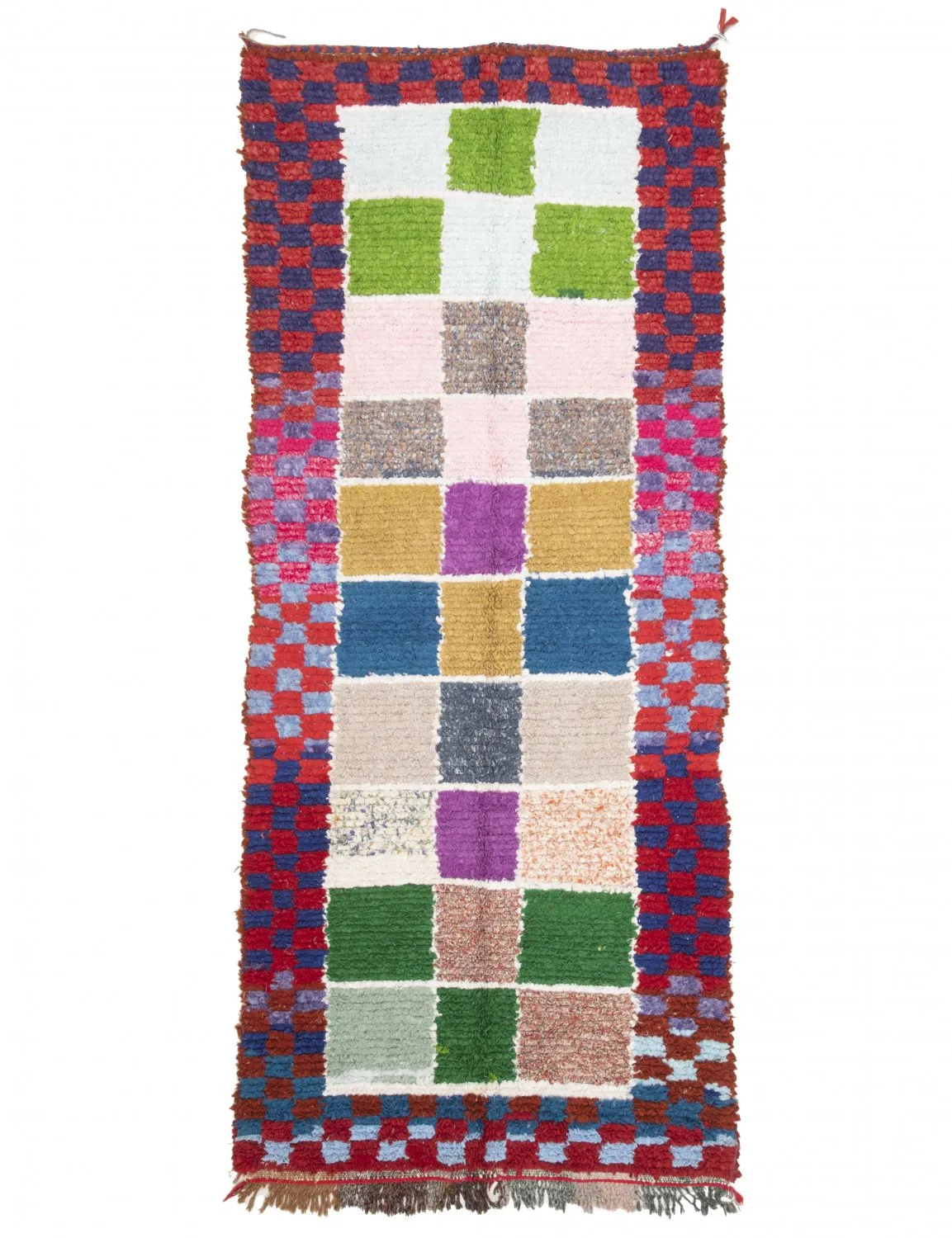 Marokkanischer Berber Teppich Boucherouite 280 x 115 cm