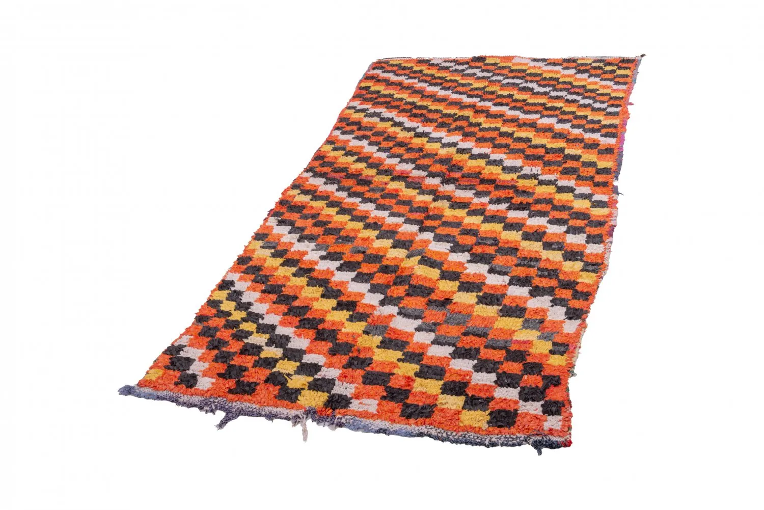 Marokkanische Berber Teppich Boucherouite 240 x 110 cm