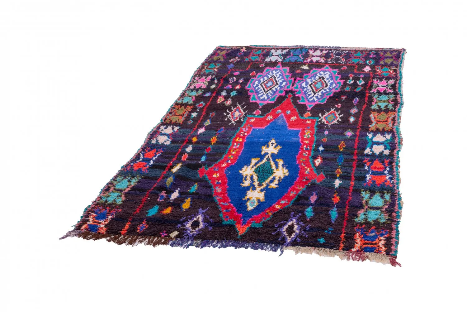Marokkanischer Berber Teppich Boucherouite 220 x 130 cm