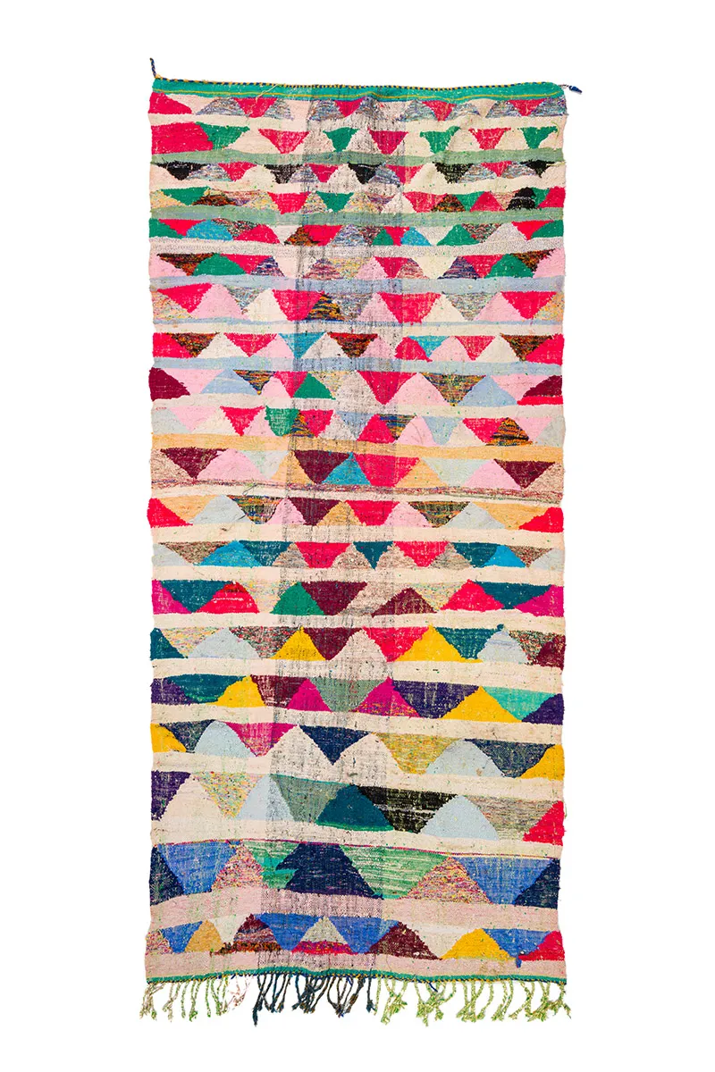 Marokkanischer Berber Teppich Boucherouite 145 x 330 cm