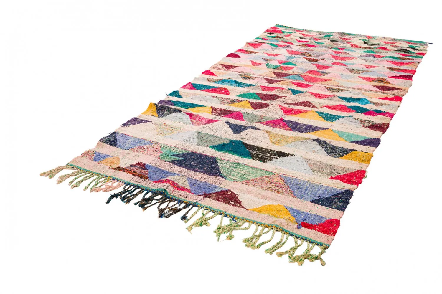 Marokkanischer Berber Teppich Boucherouite 145 x 330 cm