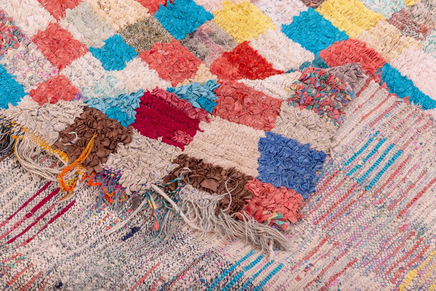 Marokkanische Berber Teppich Boucherouite 170 x 120 cm