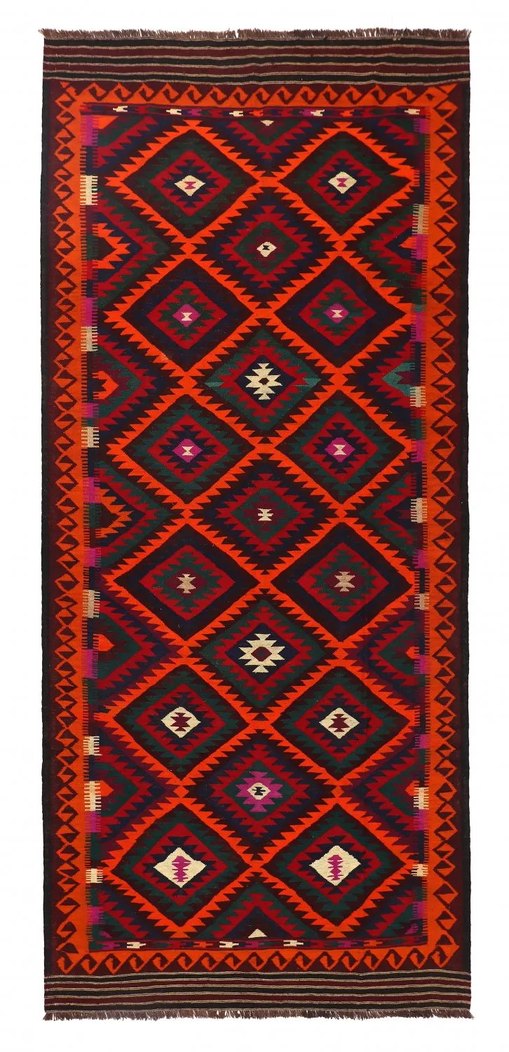 Orientalischer Kelim-Teppich 379 x 173 cm
