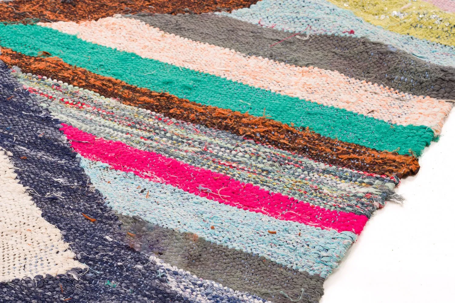 Tapis berbère marocain Boucherouite 130 x 250 cm