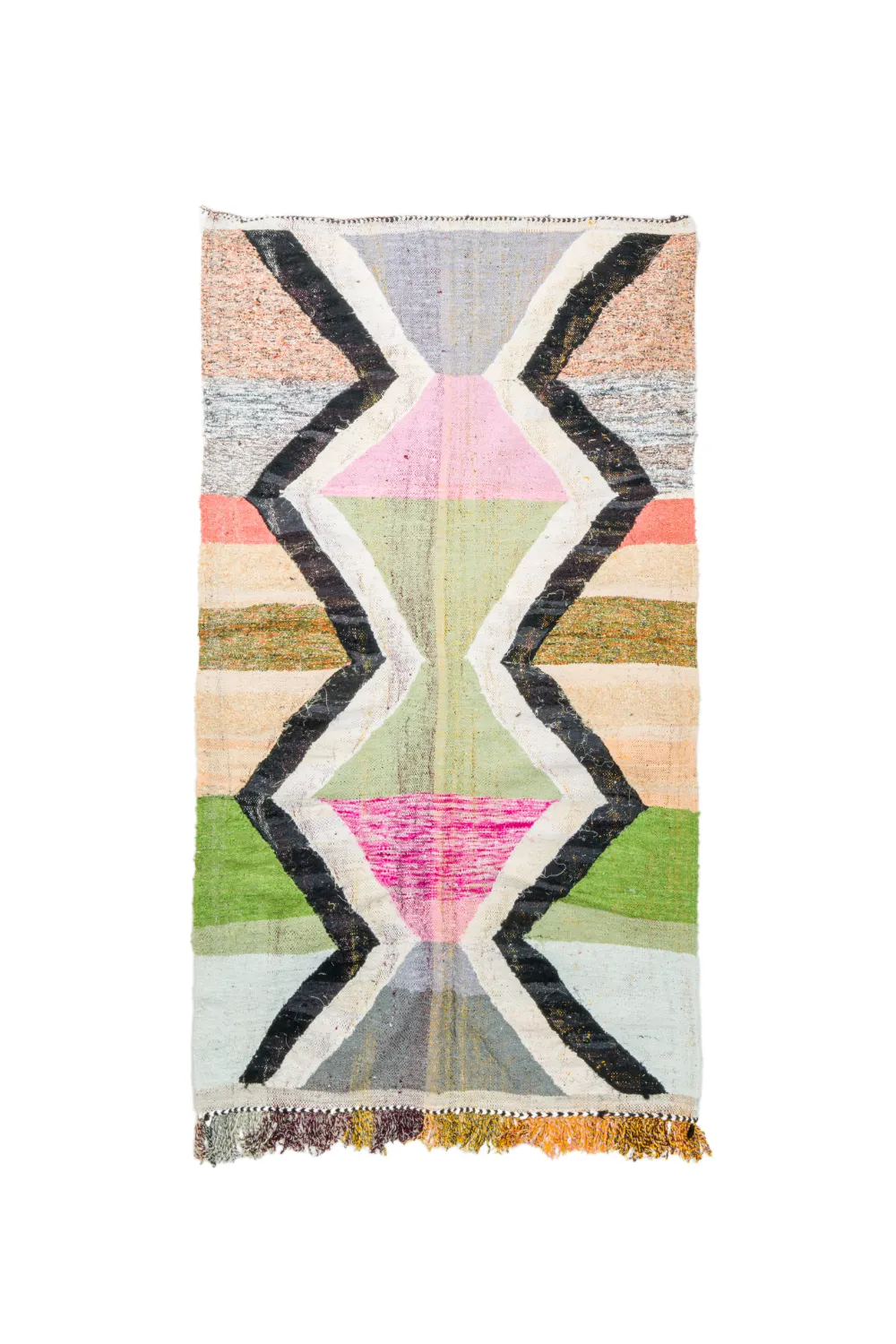 Tapis berbère marocain Boucherouite 145 x 255 cm