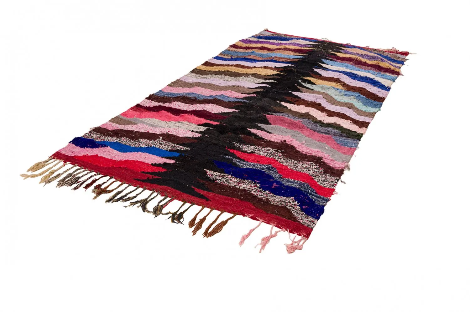 Tapis berbère marocain Boucherouite 145 x 275 cm