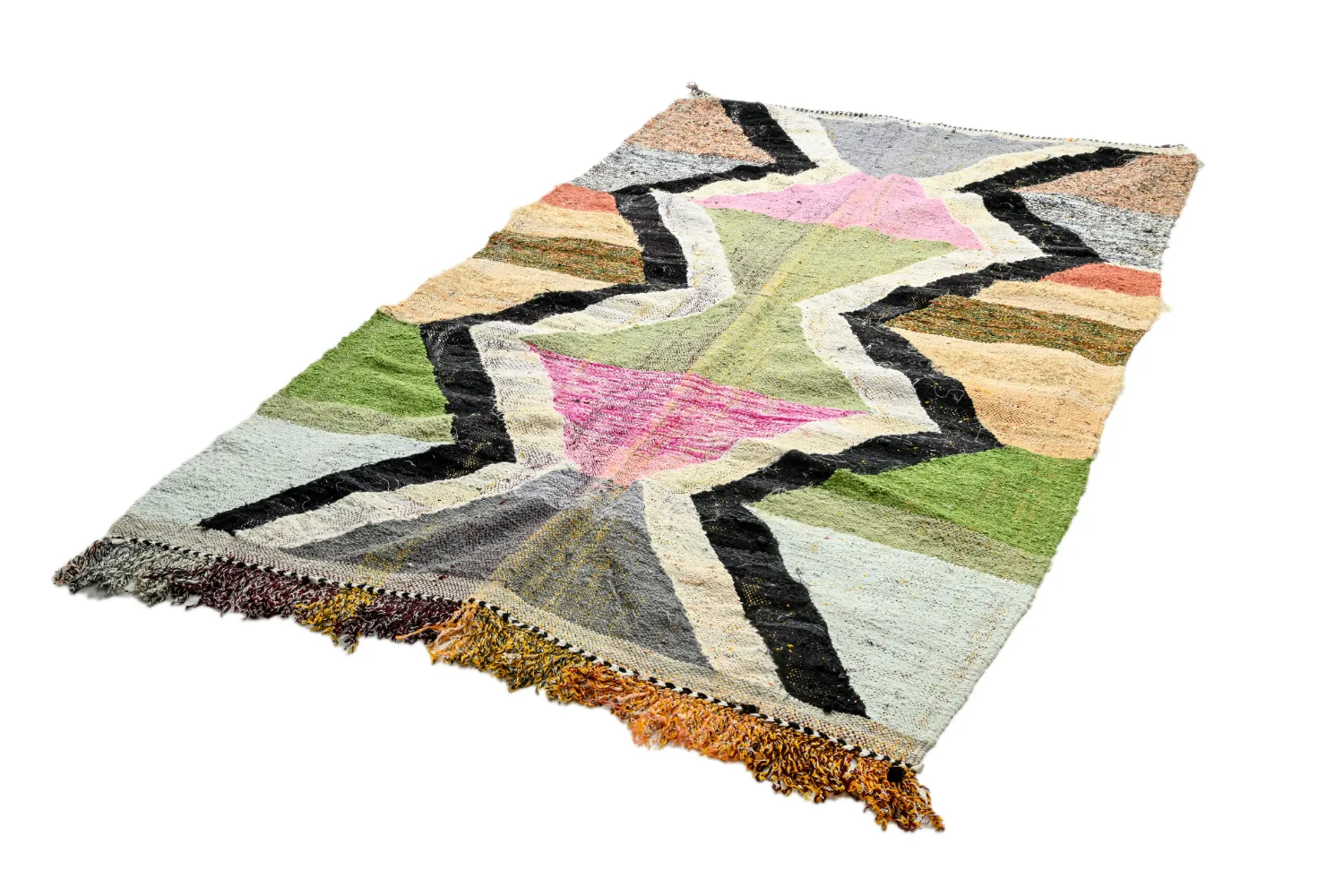 Tapis berbère marocain Boucherouite 145 x 255 cm