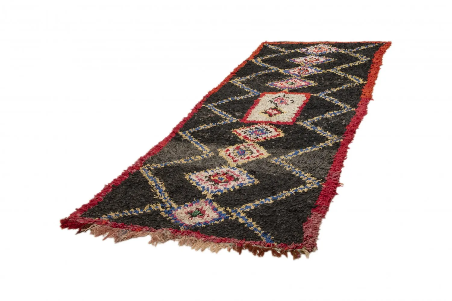 Tapis berbère marocain Boucherouite 335 x 125 cm