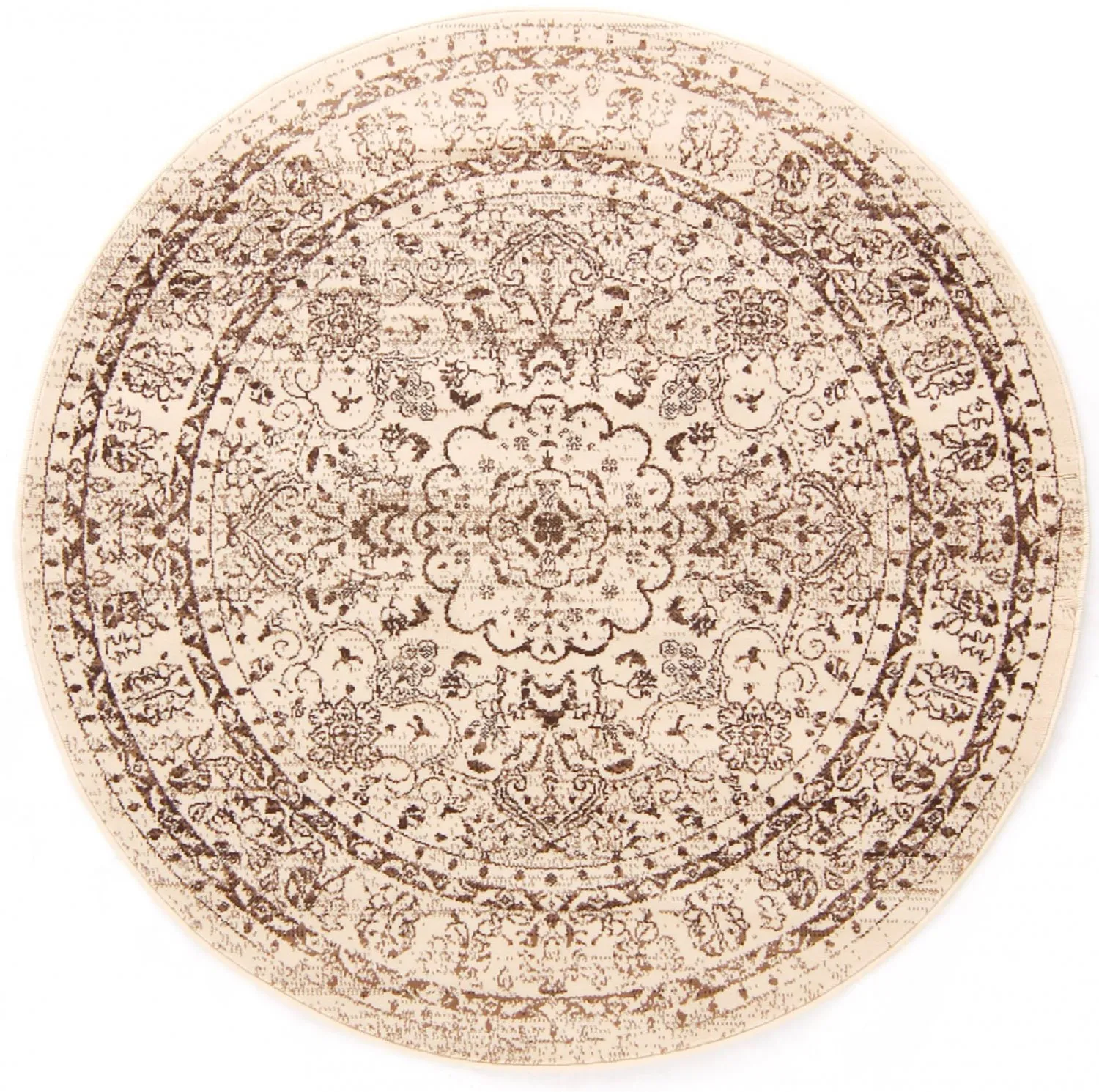 Rund Teppich - Peking Noble (weiß)