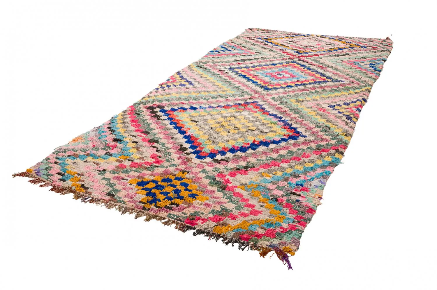 Tapis berbère marocain Boucherouite 145 x 365 cm