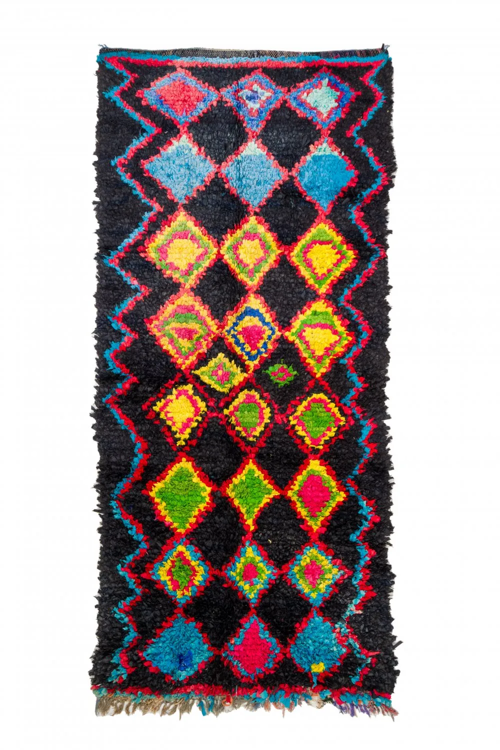 Tapis berbère marocain Boucherouite 120 x 285 cm