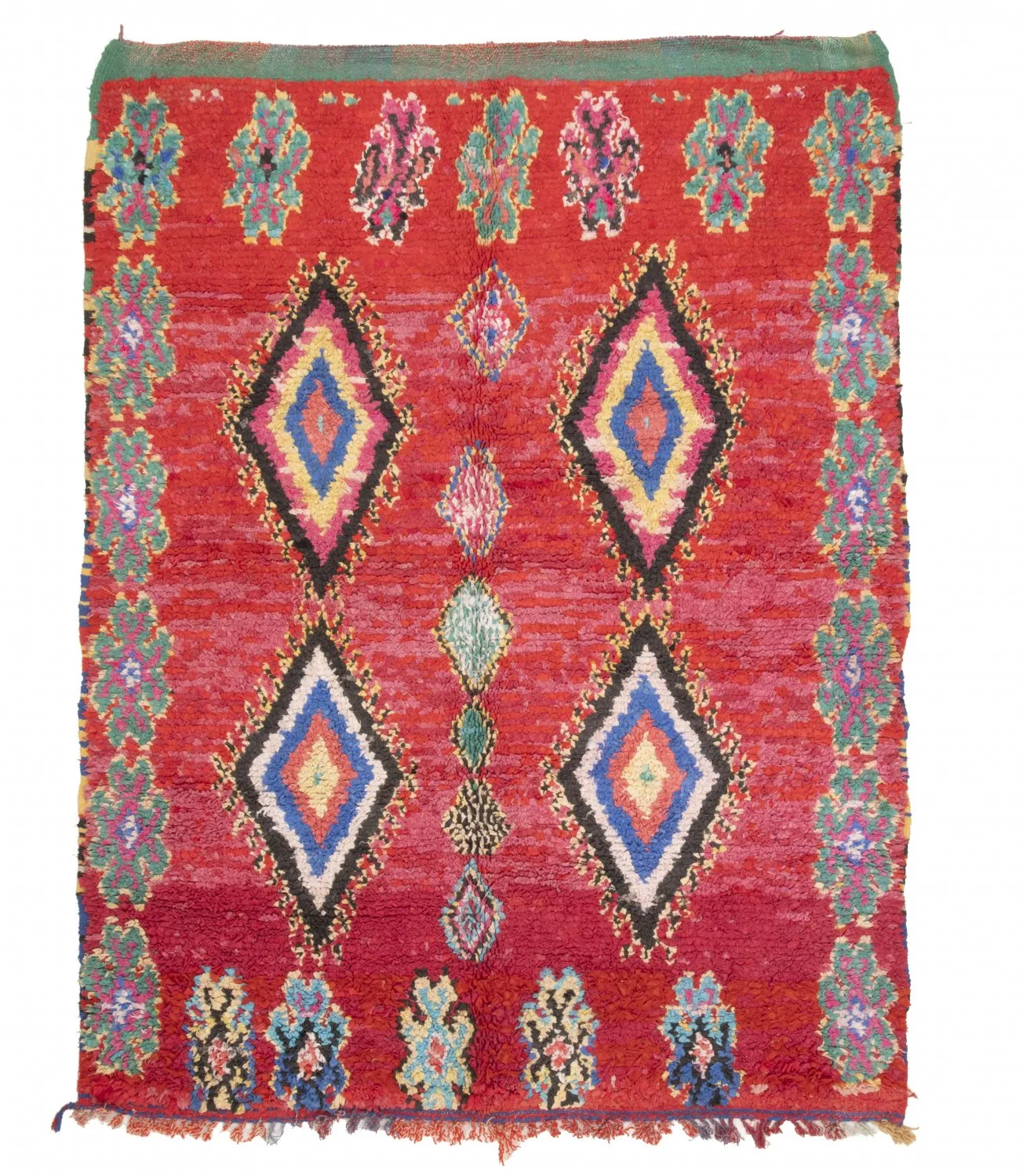 Marokkanische Berber Teppich Boucherouite 225 x 165 cm