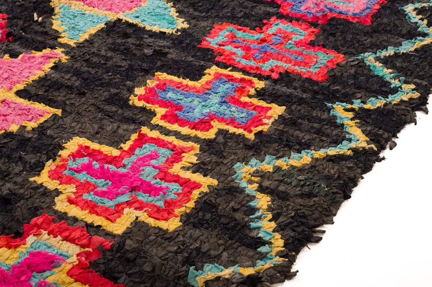 Marokkanischer Berber Teppich Boucherouite 135 x 315 cm