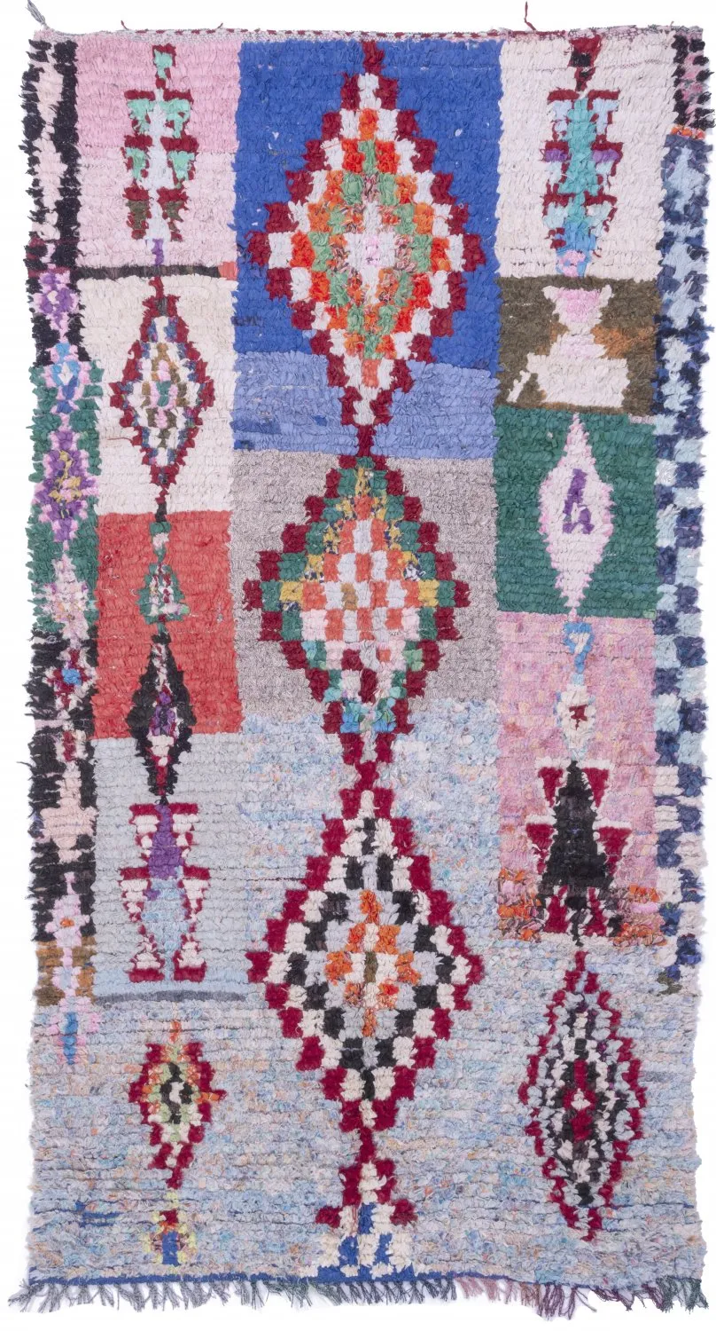 Marokkanischer Berber Teppich Boucherouite 250 x 125 cm