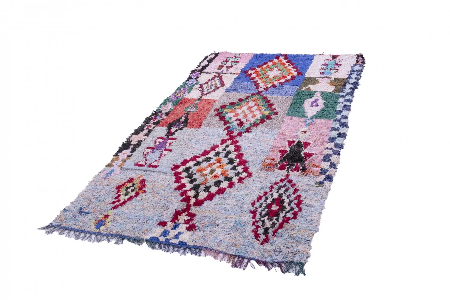 Marokkanischer Berber Teppich Boucherouite 250 x 125 cm