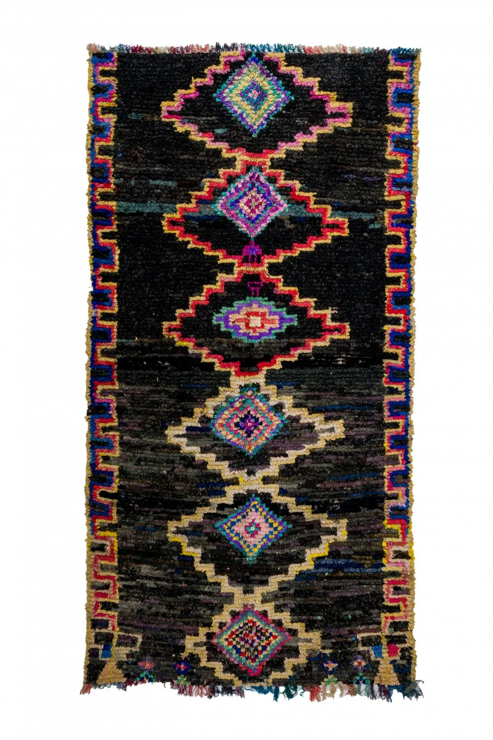 Tapis berbère marocain Boucherouite 275 x 145 cm