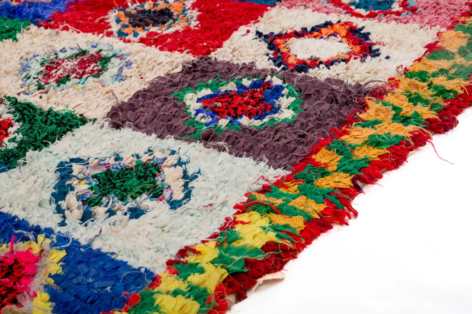 Marokkanische Berber Teppich Boucherouite 290 x 145 cm