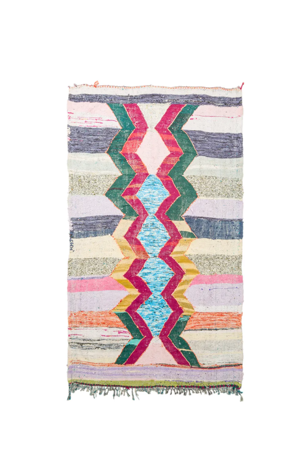 Tapis berbère marocain Boucherouite 125 x 215 cm