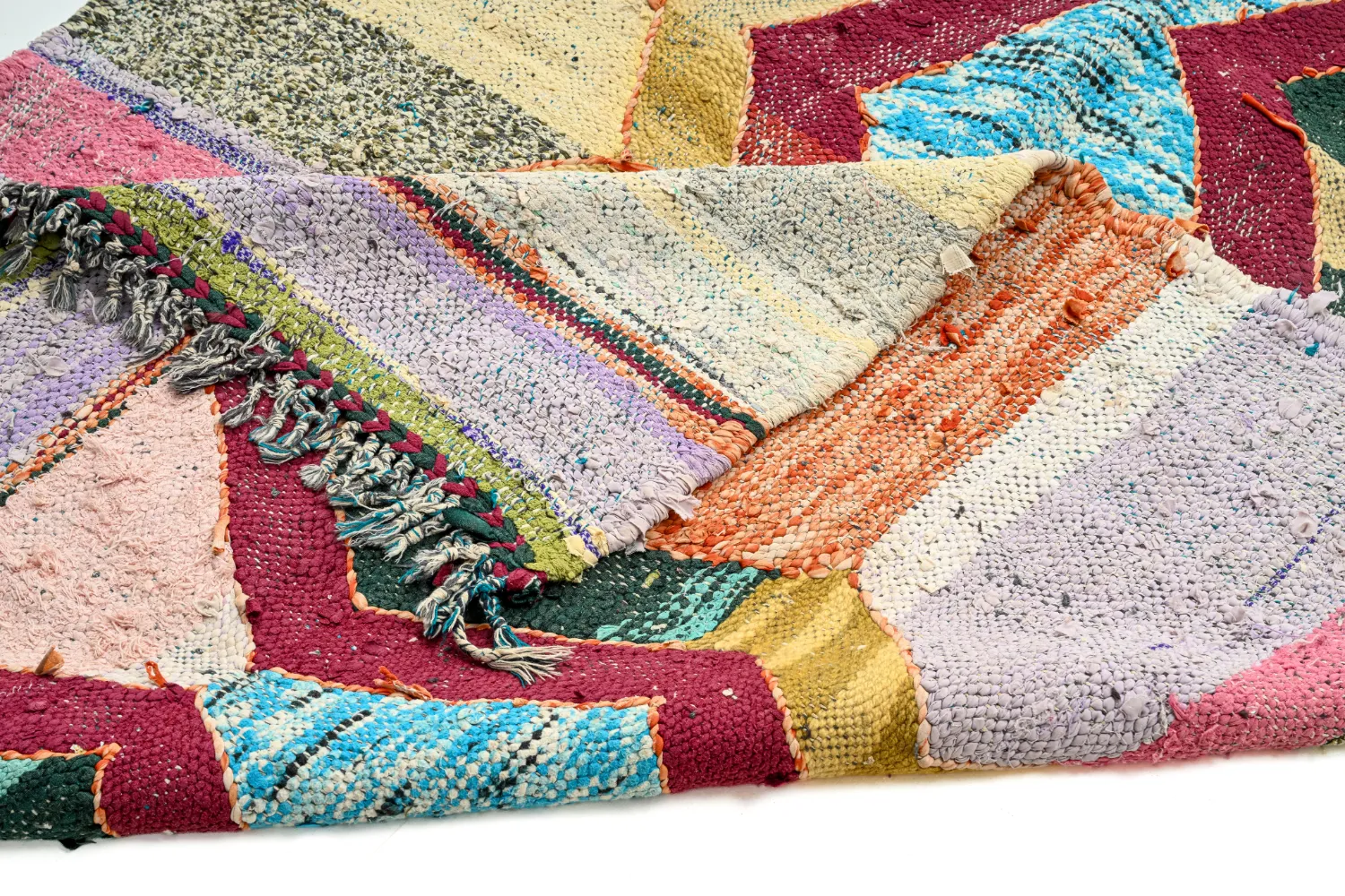 Tapis berbère marocain Boucherouite 125 x 215 cm