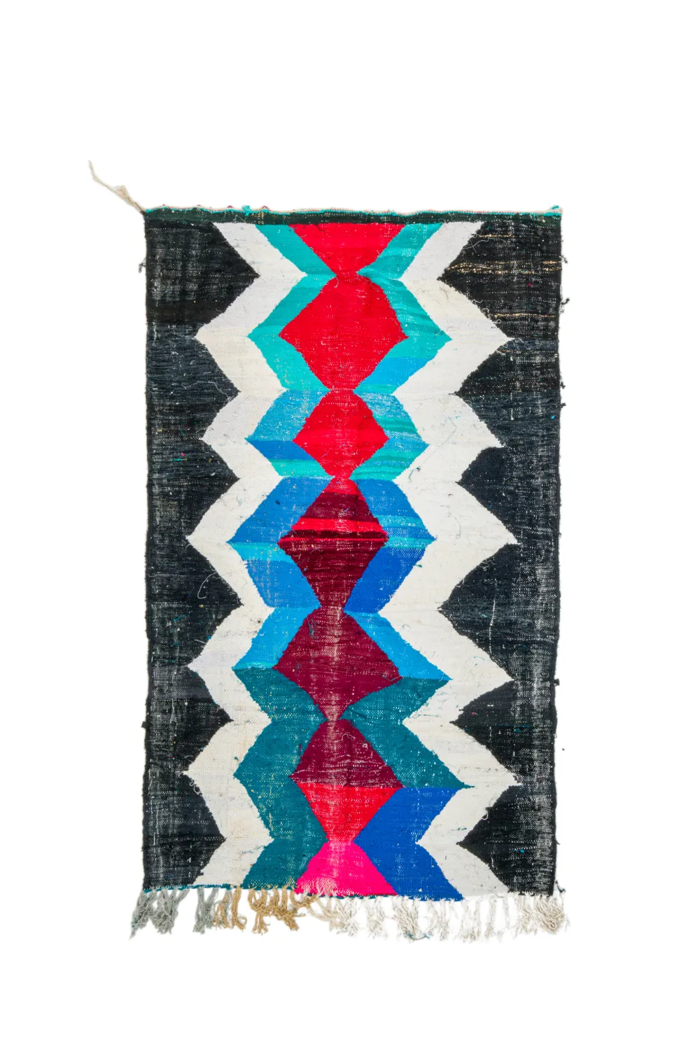 Tapis berbère marocain Boucherouite 130 x 220 cm