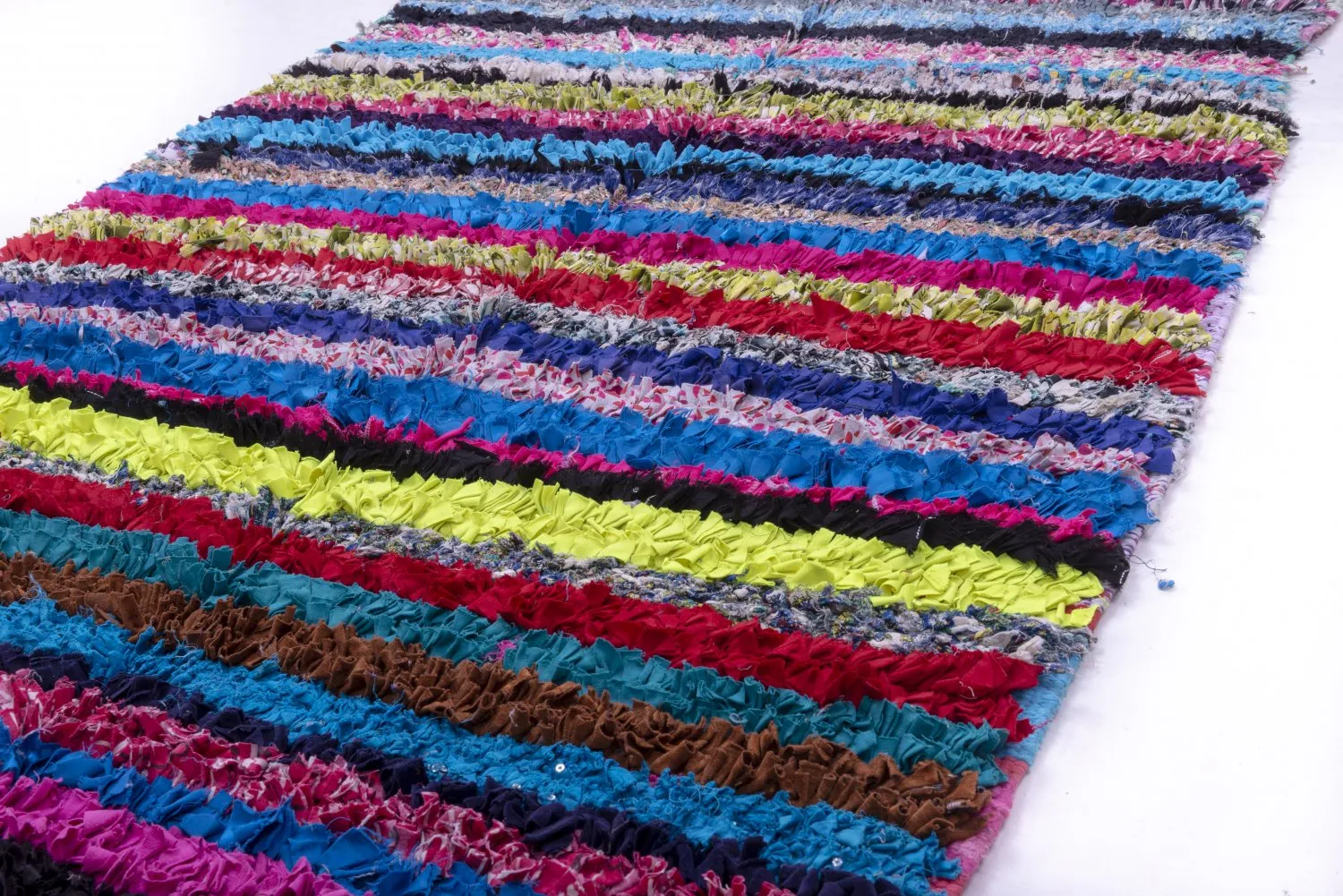 Marokkanischer Berber Teppich Boucherouite 210 x 115 cm