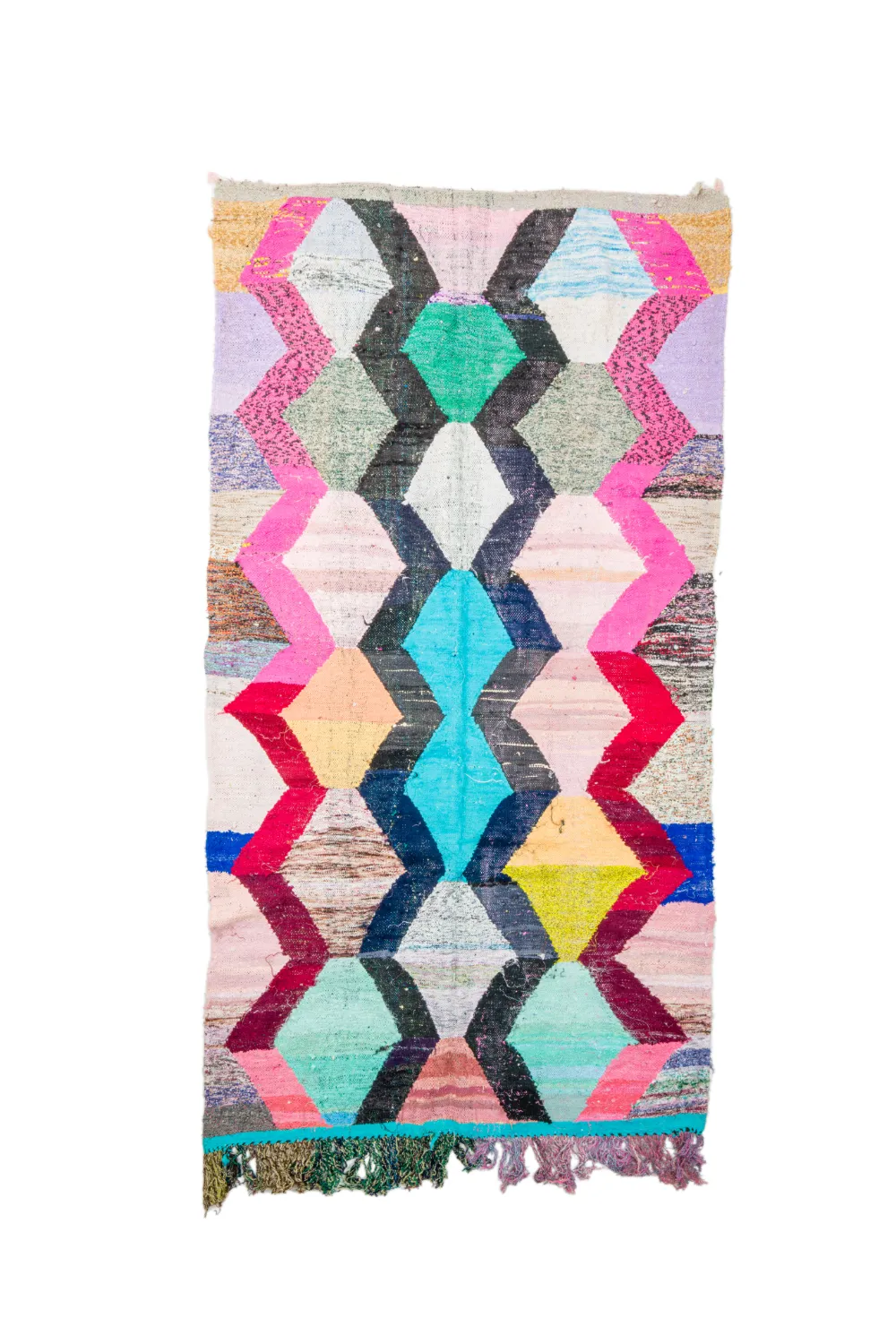 Tapis berbère marocain Boucherouite 140 x 260 cm