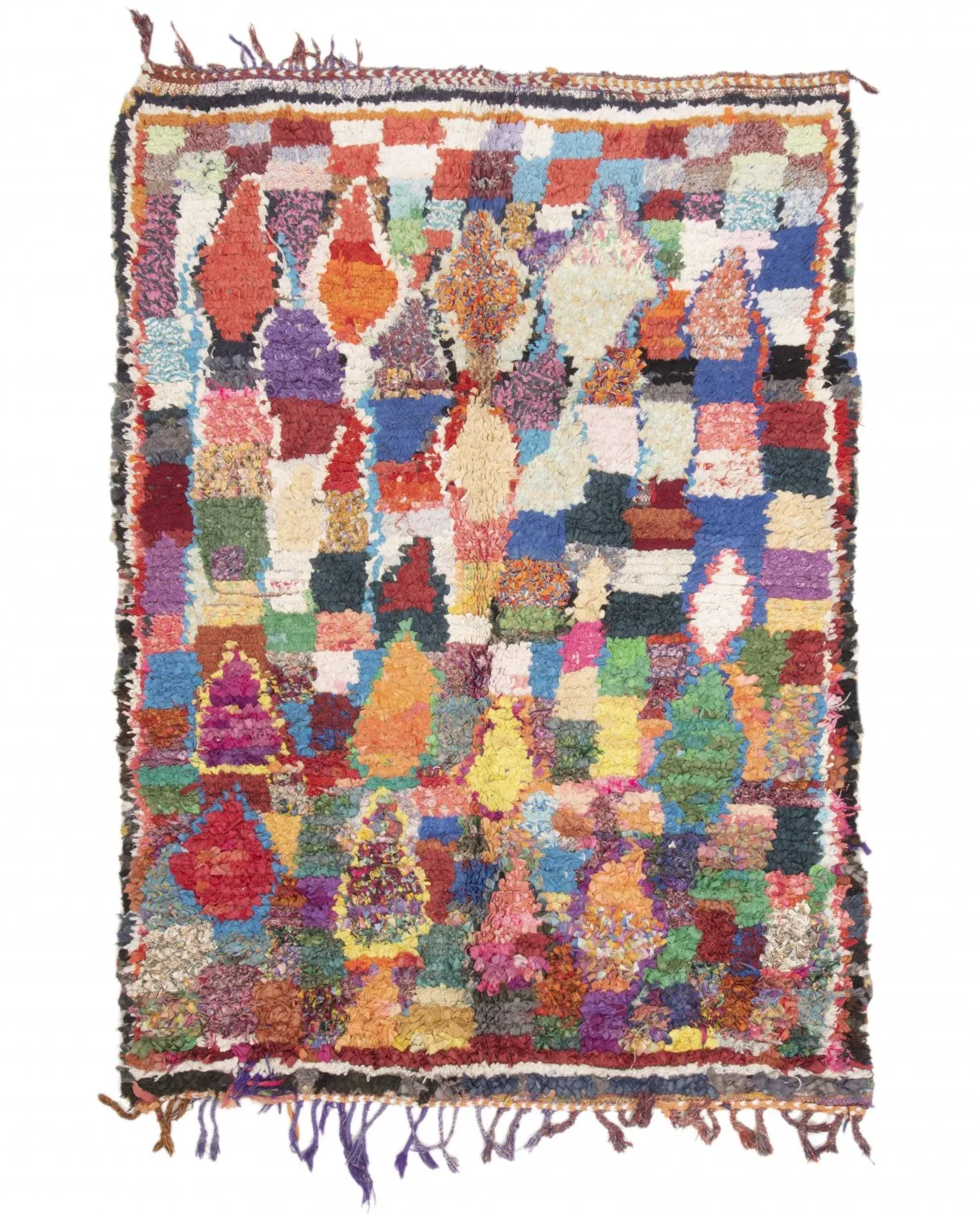 Marokkanischer Berber Teppich Boucherouite 210 x 150 cm