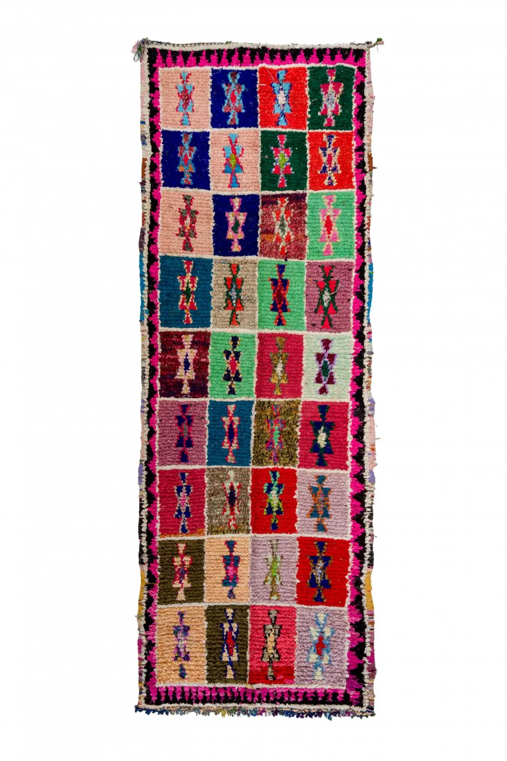 Marokkanische Berber Teppich Boucherouite 360 x 130 cm