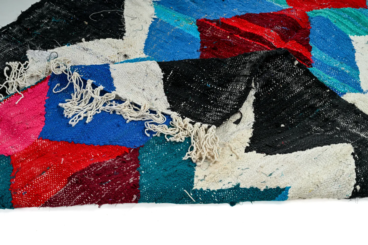 Tapis berbère marocain Boucherouite 130 x 220 cm