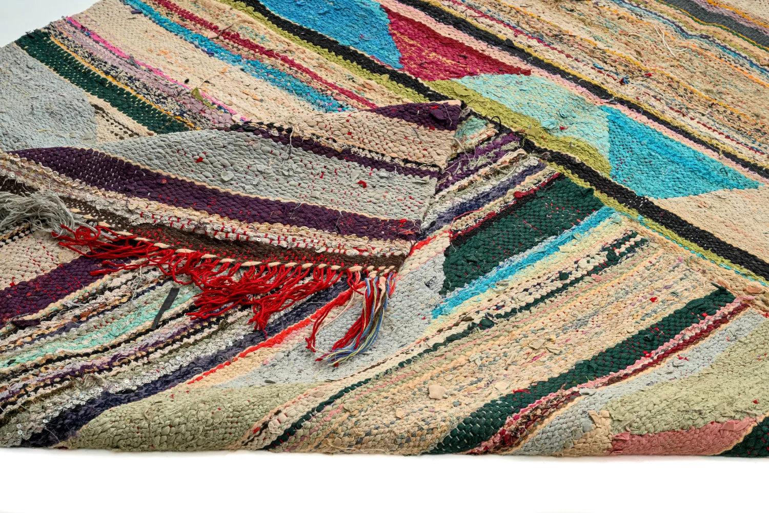 Tapis berbère marocain Boucherouite 120 x 245 cm