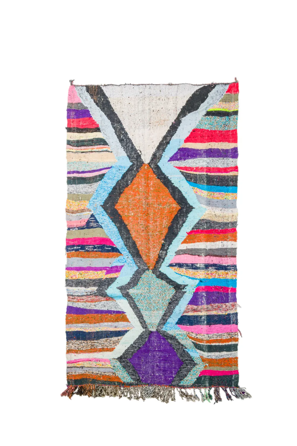 Tapis berbère marocain Boucherouite 135 x 235 cm