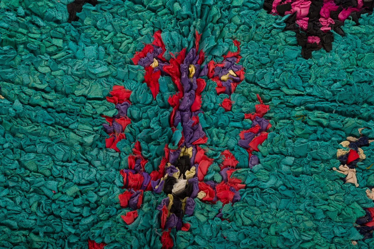 Tapis berbère marocain Boucherouite 155 x 335 cm