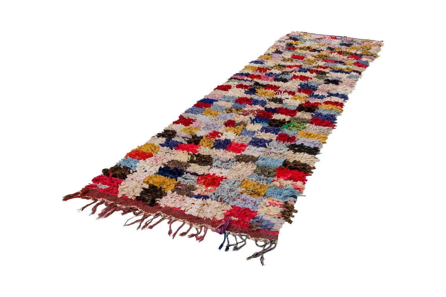 Marokkanische Berber Teppich Boucherouite 380 x 105 cm