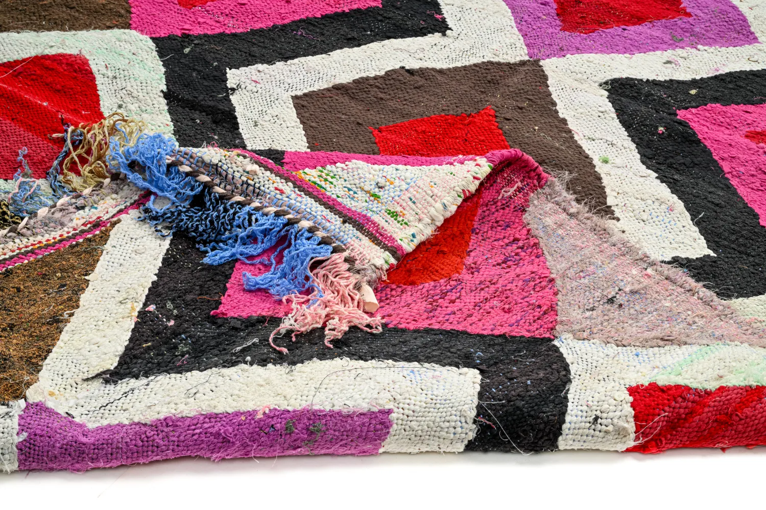 Marockansk Boucherouite-matta 145 x 260 cm