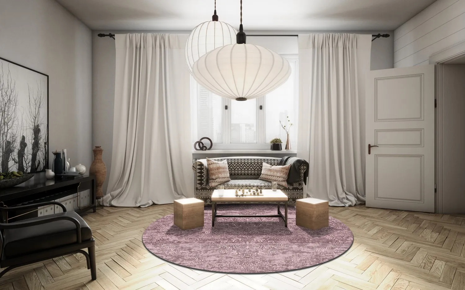 Rund Teppich - Valenza (rosa)