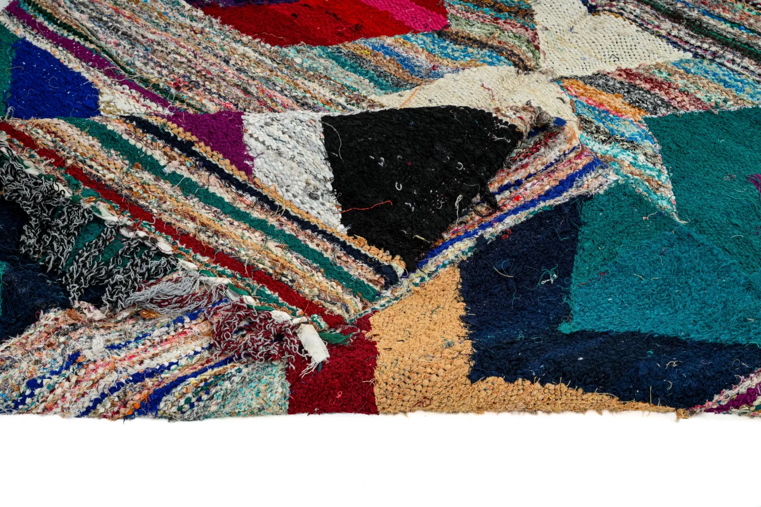 Tapis berbère marocain Boucherouite 115 x 205 cm