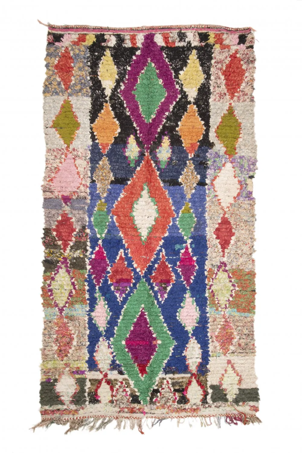 Marokkanische Berber Teppich Boucherouite 295 x 150 cm