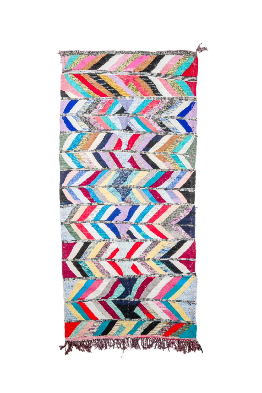 Tapis berbère marocain Boucherouite 150 x 320 cm