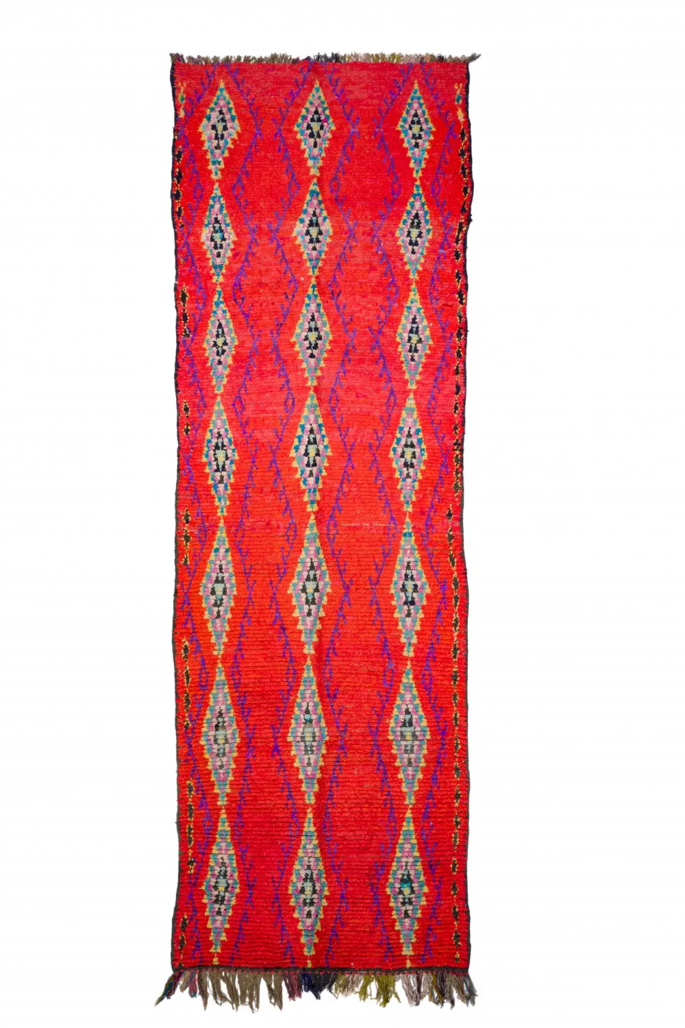 Marokkanischer Berber Teppich Boucherouite 440 x 135 cm