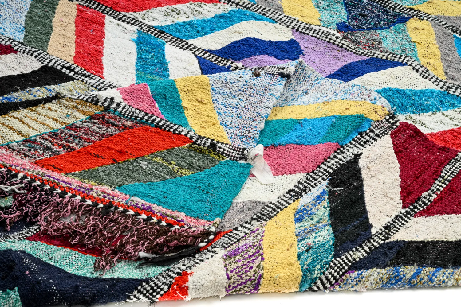 Tapis berbère marocain Boucherouite 150 x 320 cm