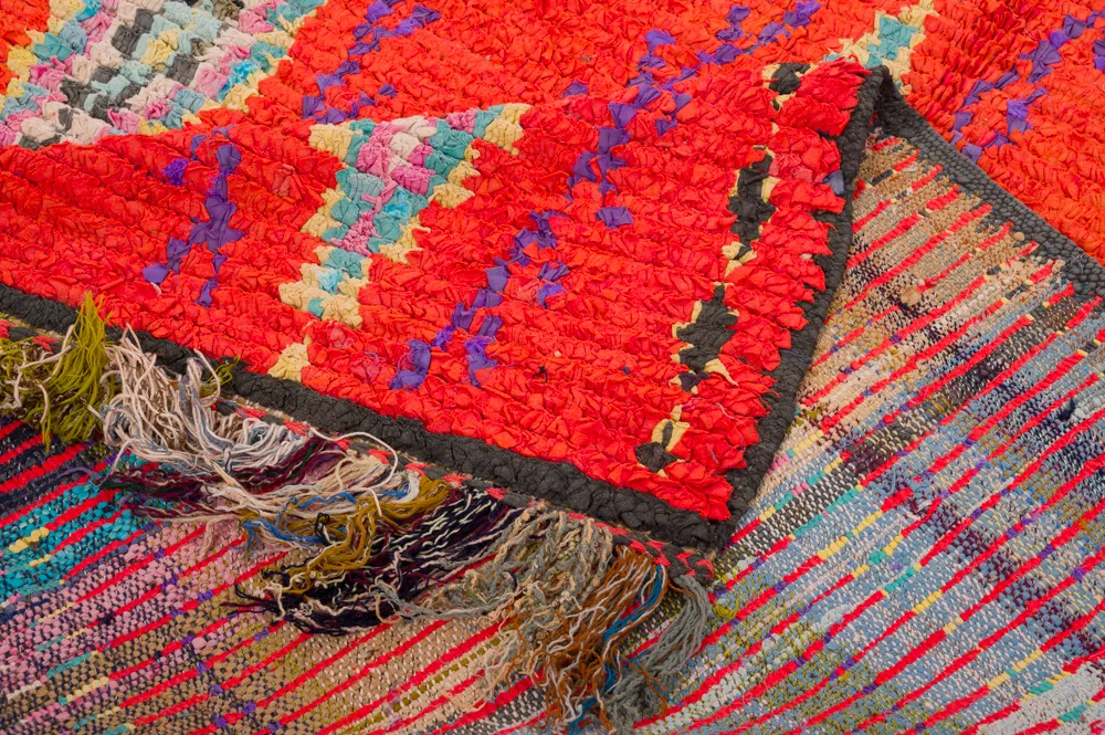 Marokkanischer Berber Teppich Boucherouite 440 x 135 cm