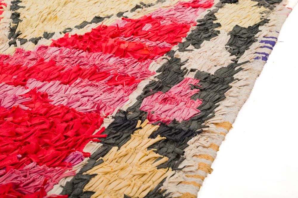 Tapis berbère marocain Boucherouite 390 x 150 cm