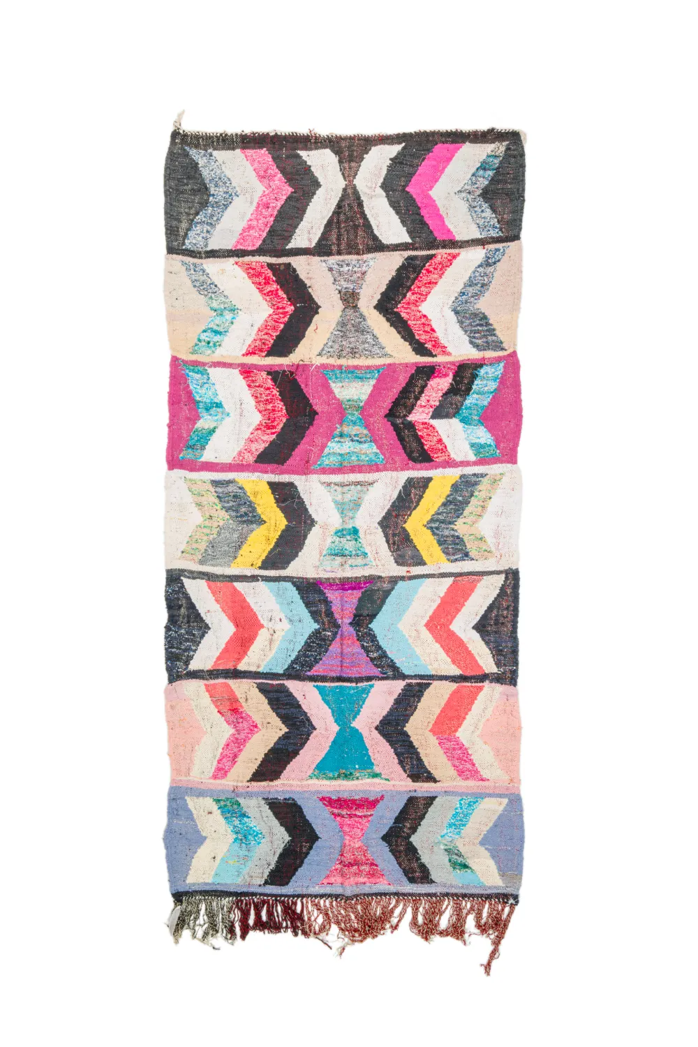 Tapis berbère marocain Boucherouite 130 x 290 cm