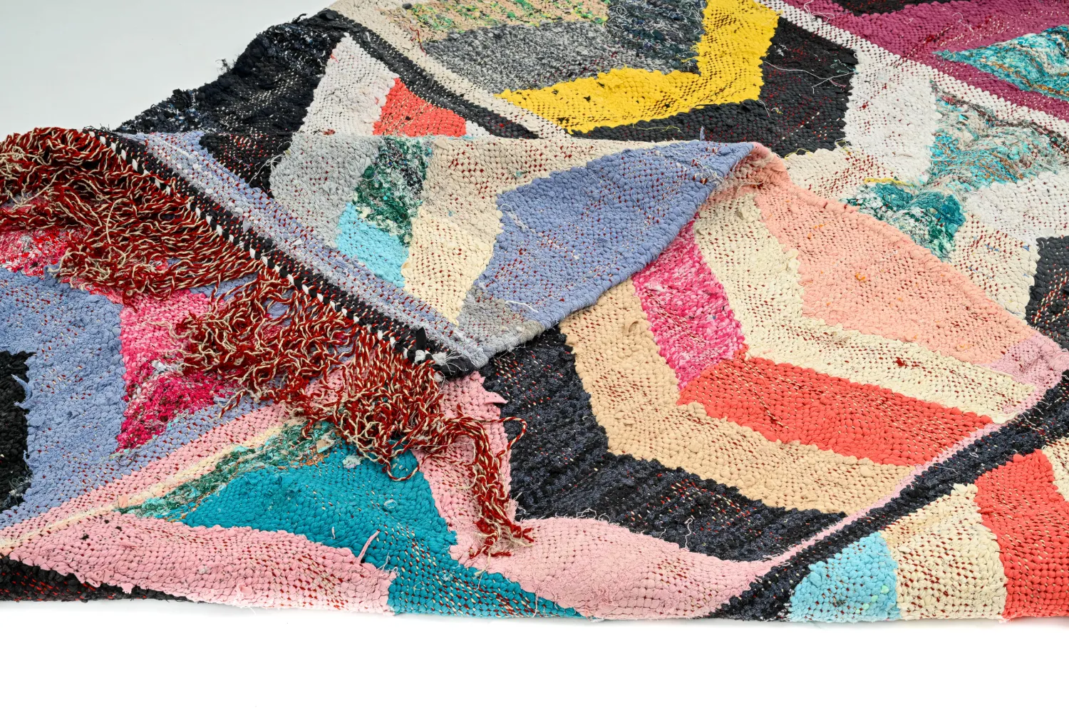 Tapis berbère marocain Boucherouite 130 x 290 cm