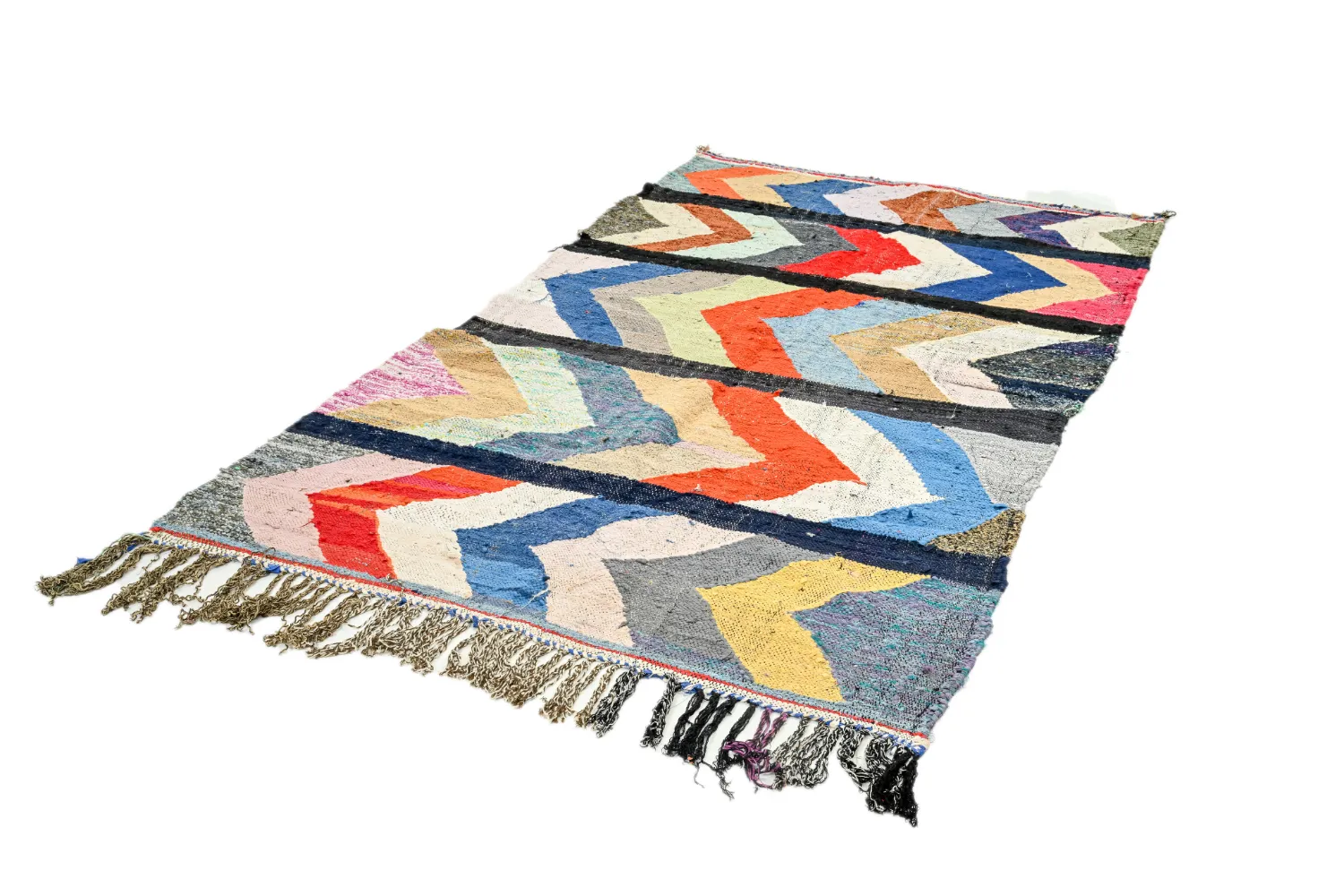 Tapis berbère marocain Boucherouite 135 x 250 cm