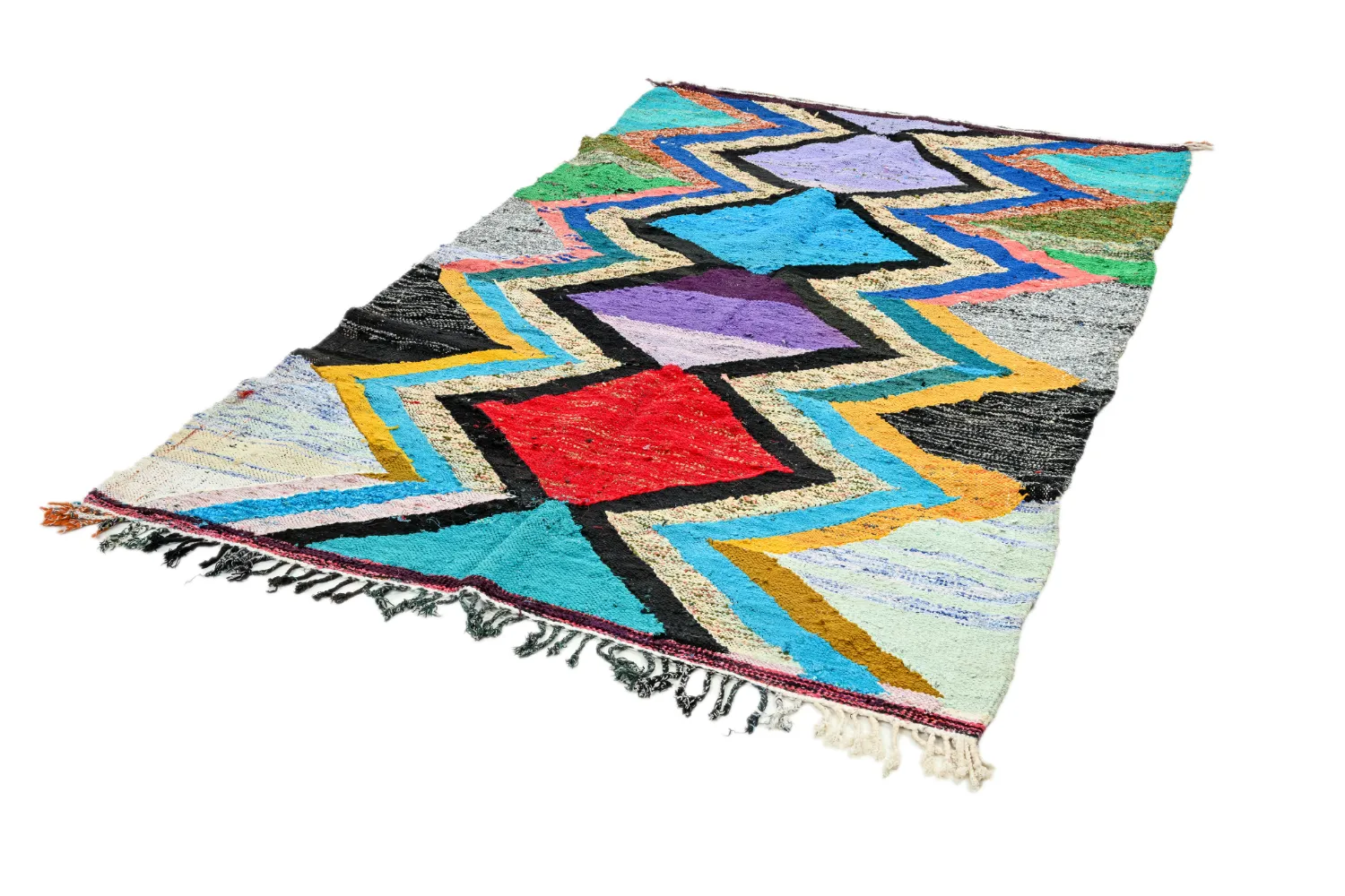 Marockansk Boucherouite-matta 140 x 235 cm