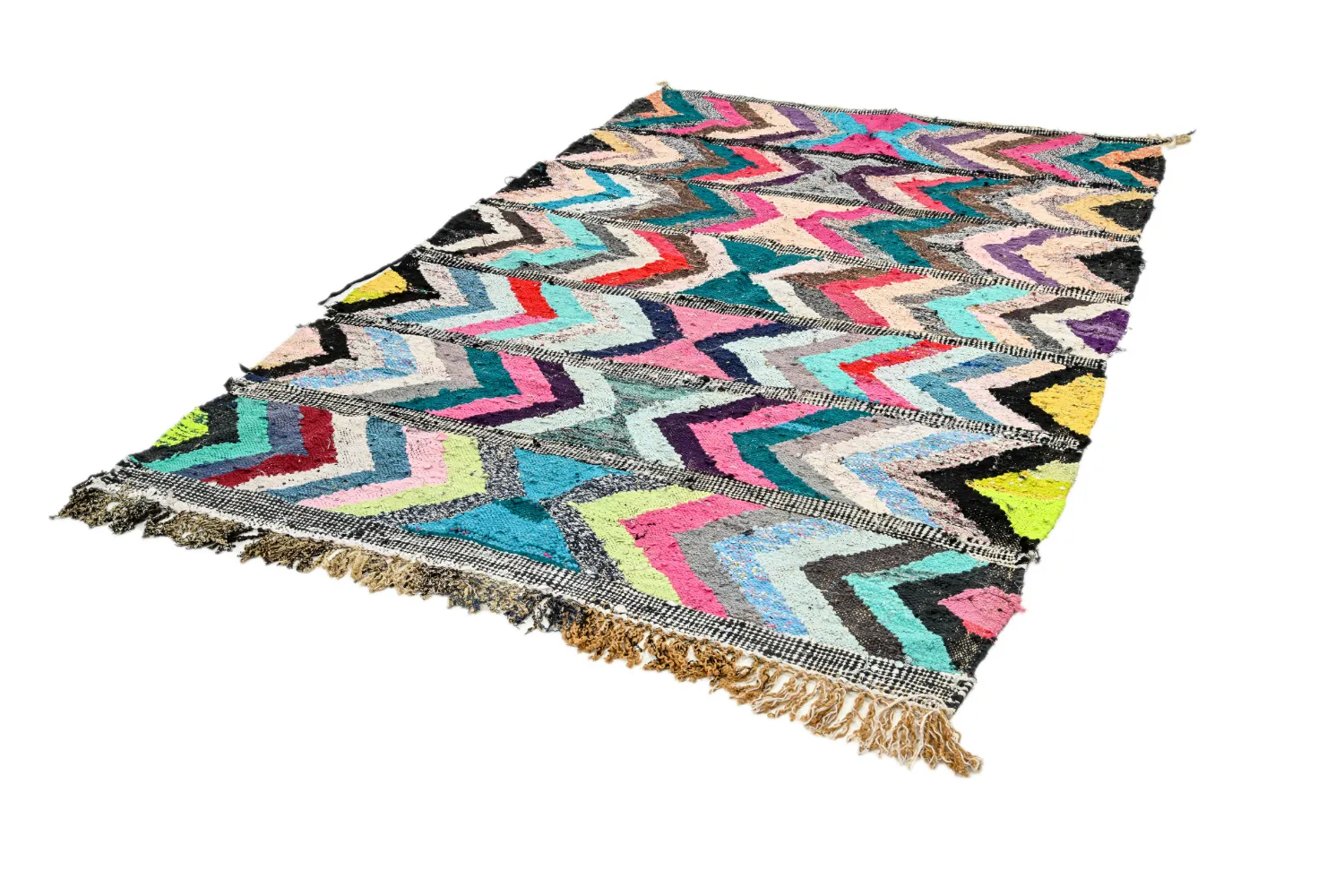 Marockansk Boucherouite-matta 145 x 270 cm