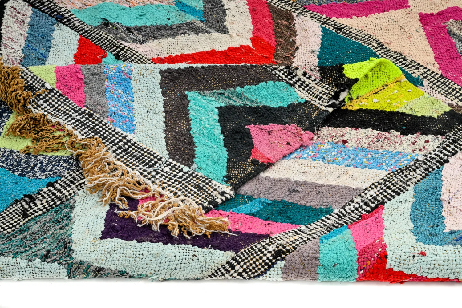 Marockansk Boucherouite-matta 145 x 270 cm