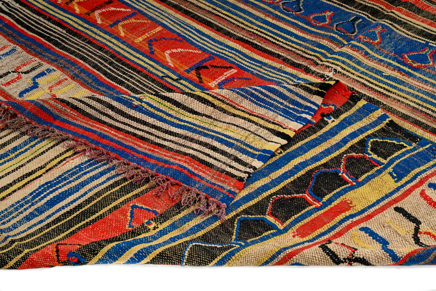 Tapis berbère marocain Boucherouite 165 x 235 cm