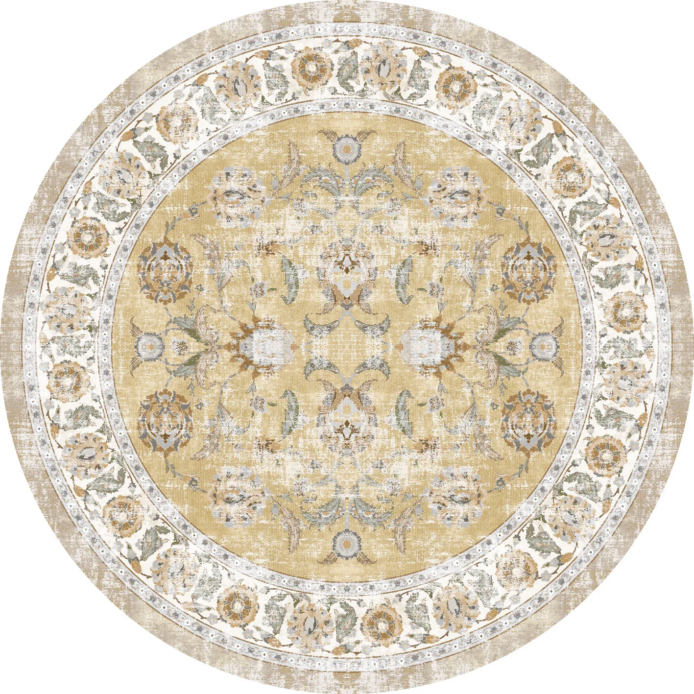 Tapis rond - Adeleine (ocre)